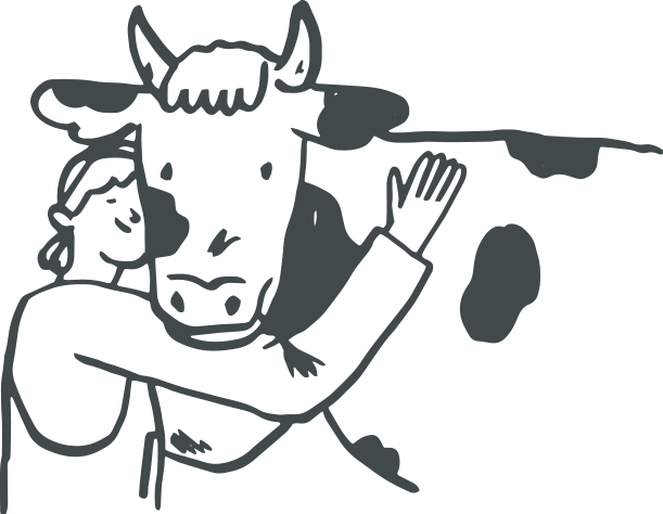 Person and Cow